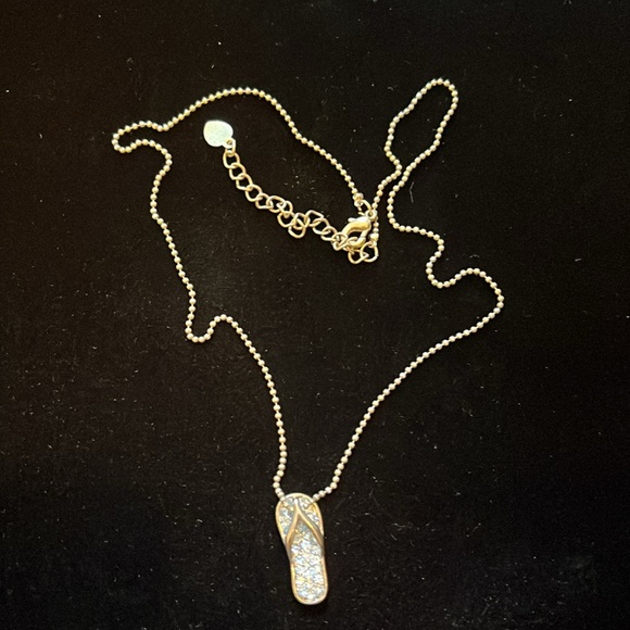 Silver Zirconia Sandal Necklace - Picture 6 of 17